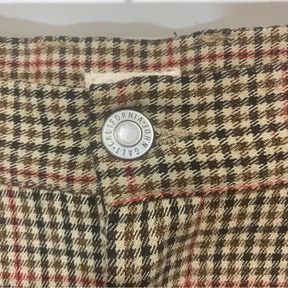 Brandy Melville California Y2K Preppy Neutral Brown Checkered Mini Skirt S - Picture 8 of 16